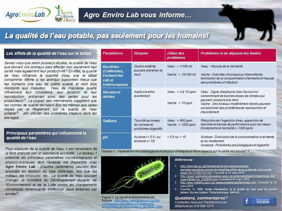 Agro Enviro Lab - Eau potable